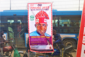 Bola Tinubu 2023 presidential campaign banner